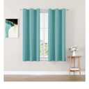 Curtains 63 inches Long for Bedroom - 2 Panels Set Grommet Thermal Insulated Room Darkening Curtains for Living Room