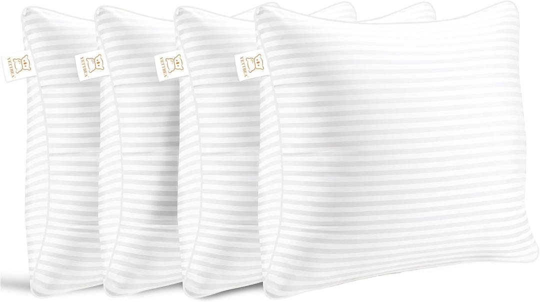 Pillow Insert Set of 4, Soft Virgin Microfiber Square Throw Pillow Inserts for Living Room, Couch Bed Pillows, Down Alternative Filled, 18x18 Inch(45x45cm White