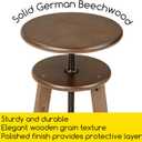 MEEDEN Walnut Drafting Stool with Solid Beech Wood, Height Adjustable Artist Studio Stool, Bar Stool, Office & Kitchen Stool, Perfect for Studio, Home Use, Bars, 26 inches x 12.6 inches x 11.8 inches