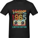 Limited Edition 1965 Shirt for Men, Funny Cotton Vintage 60th Birthday T-Shirts