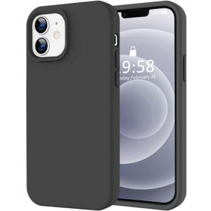 LOVE 3000 Designed for iPhone 12 Case/iPhone 12 Pro Case, Premium Silicone with [Soft Anti-Scratch Microfiber Lining] Shockproof Protective Phone Case for Men Women Girls 6.1", Black