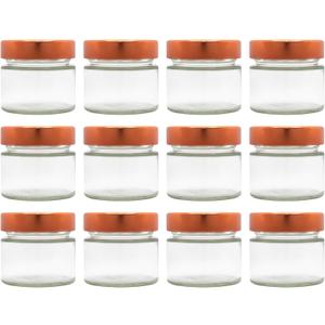 3oz 106ml Deep Lug Glass Jar with Metal Lid (Copper)