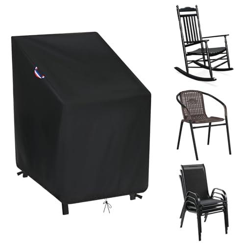 Topcover Outdoor Rocking Chair Cover,Waterproof Stackable Chair Cover with Elastic Cord Buckle,Lawn Chair Cover for Outdoor Furniture(27.5"W x 34"D x 42"H)