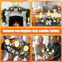 Thanksgiving Centerpieces for Table with 3 Candle Holders Thanksgiving Table Decorations Fall Harvest Decor with Pumpkins for Home Fireplace Mantel