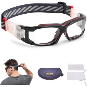 SooGree Kids Sport Goggles Glasses,Protective Eyewear Goggles,Eye Safety Glasses,Replaceable to Prescription Lenses Age 8-16