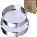 Sieve Fine Mesh, Stainless Steel Round Sifter for Baking, Flour Sieve, 8 Inch 40 Mesh and 6 Inch 60 Mesh, 2PCS