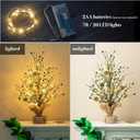 St Patricks Day Tree Decorations, Lighted Artificial Tree Decorations, St. Patrick's Day Table Decor, 20in Shamrock Irish Tabletop Centerpieces Holiday Home Decor with 20 LEDs Lights