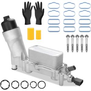 926-959 Upgraded Aluminum Engine Oil Filter Housing Kit For 2011-2016 Jeep Grand Cherokee Chrysler 200 300 Dodge Charger Challenger, ProMaster 3.6L, Replace# 68105583AF, 68105583AG