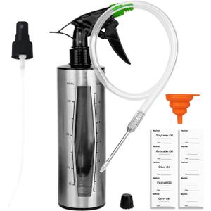 BBQ Spray Bottle & Marinade Injector for Smoking, Upgrade 3 in 1 Food Grade Spritzer Bottle for Smoker(Adding Oil Mist Sprayer), 12oz/350ml