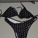 WDIRARA Women's Polka Dots Bikini Set Swimsuit 2 Piece Bathing Suit | Halter Triangle, Small