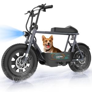 Caroma Peak 1200W Electric Scooter with Seat, 16" Fat Tire Electric Scooter for Adults & Teens, 30 Miles Ranges 20MPH Max Speed, Electric Motorcycle for Commuting with Basket Blue