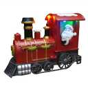 MerryPulse Christmas Train Ornaments with Steam Effects, Multicolor Santa Christmas Table Decorations