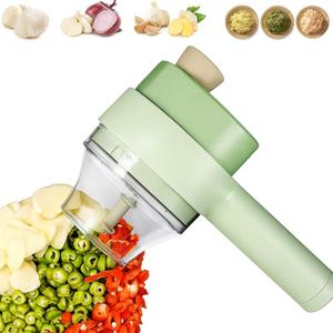 4 in 1 Electric Vegetable chopper hand held, Ninja Food Chopper, Mini Fruit Slicer,Garlic Chopper,Egg whisk and Meat Mincer,Handheld Veggie Cutter for Salad