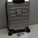 KYME Hardside Expandable Carry On Luggage 22x14x9 Airline Approved 20 Inch Hardshell Carry On Suitcase with Wheels TSA Lock Small Travel Rolling Luggage with Cup Holder for Women Men Silver