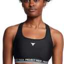 Under Armour Women's Project Rock Crossback Mid Impact Sports Bra (Black, S)