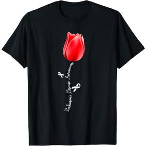 Parkinson Disease Awareness Tulip April Month T-Shirt, Small