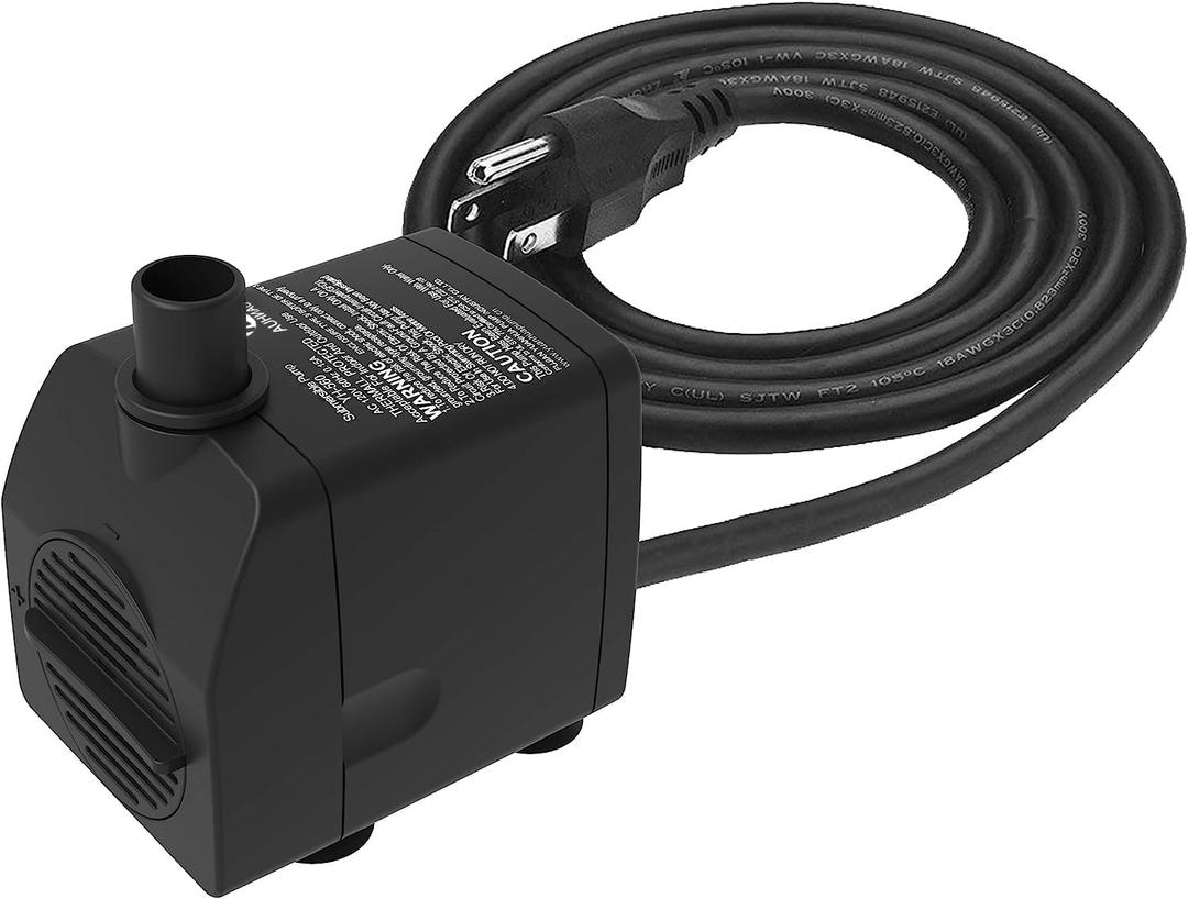 Submersible Water Pump Ultra Quiet with Dry Burning Protection160GPH for Fountains, Hydroponics, Ponds, Aquariums & More