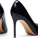 Elisabet Tang Women's High Heels Pumps Closed Pointed Toe Stiletto 4inch Heels Classic Office Special Dressy Wedding Pump Shoes (Black)