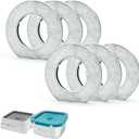 LumoLeaf Replacement Filters for 70oz/2L Pet Water Bowl, Coconut Activated Charcoal Filters for Dog Water Dispenser (Pack of 6)