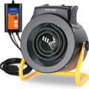 Greenhouse Heater with Digital Thermostat, 1500W Electric Outdoor Heater, Overheat Protection, Fast Heating, Waterproof for Grow Tent, Green House, Patio, Black