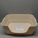 Extra Large Cat Litter Box for Big Cats - High Sides & Low Enter Design, 23.43x16.73x8.46 Inches Spacious Anti-Spill Pet ToiletBeige