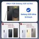 Ruky for Samsung Galaxy S25 Ultra case with Privacy Screen Protector, [Compatible with MagSafe] Transparent Shockproof Protective Phone Case Slim for Samsung S25 Ultra 6.9 inch, Clear