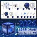 141Pcs Graduation Party Decorations 2026 Balloon Boxes Blue and Sliver Balloon Arch Garland Kit for College School So Proud of you Class of 2026 Graduation Party Supplies