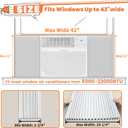 GCGOODS Window Air Conditioner Side Panels, Adjustable Window AC Accordion Panel Kit Fits Up to 21 inch H x 19-1/4 inch W, Extra Wide Window Air Conditioner Curtain Screen Replacement Kit, 2 Pack