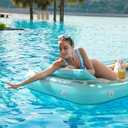 Jasonwell 4 in 1 Inflatable Tanning Pool Lounger Float - Sunbathing Lounge Floatie Raft Toys, Water Filled Tanning Bed Mat Pad Blow Up Kiddie Pool with Ball Pit for Adult, Kids (L)