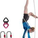 PRIOR FITNESS Professional Aerial Trapeze Bar Set, Premium Steel Trapeze Bar with 2M Rope for Aerial Acrobatics, for Indoor & Outdoor Use, Ideal for Aerial Yoga Swing Dance and Circus Performances (White)