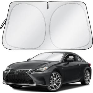 Windshield Sun Shade - Car Sun Shade with Storage Pouch, Foldable Sun Shade for Car Window Reflect UV Sun and Heat Fits Small Sedans, Mini SUVs, ect.-Medium (Medium - 55'' *31'')