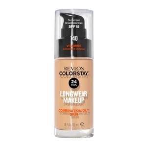 Revlon Liquid Foundation, ColorStay Face Makeup for Combination & Oily Skin, SPF 15, Medium-Full Coverage with Matte Finish, 140 Oatmeal, 1 Fl Oz