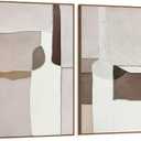 SAFERRYHOME Neutral Abstract Texture Wall Art, Brown, 24"x36"x2