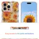 Jusy Compatible with iPhone 11 Pro Max, Colorful Retro Oil Painting Printed Flower Laser Glossy Pattern Cute Curly Wave Phone Case Soft TPU Cover for Girly Women - Sunflower