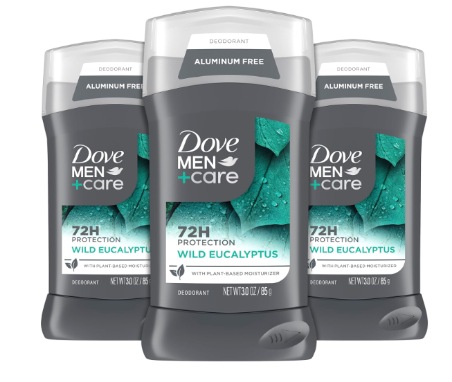 DOVE MEN + CARE Aluminum Free 3 Pack Wild Eucalyptus Deodorant for Men 3 oz
