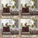 Black Flower Palm Leaves Throw Pillow Covers,Red Ethnic Style Cushion Cover Digital Blended Hidden Zipperl Decorative Pillowcases for Hair Skin Square 18X18 in 2 Pcs