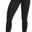 JOYSPELS Womens No Front Seam Workout Hidden Scrunch Legging 25"/ 28" High Waisted Booty Lifting Tummy Control Gym Yoga Pants (Black, L)