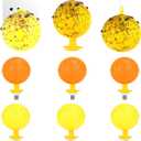 Original Fruit Fly Trap Ball with Light, 6pcs Hanging Fungus Gnat Killer Catcher, Adhesive Sticky Glue Catching Ball Fly Gnat Wasp Hornet Bugs Flying Insects Trap Ball for Indoor Outdoor Plant