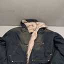 thesupermade Fur Hoodie Jacket Teen Zip Up Lined Thicken Denim Winter Fuzzy Streetwear Hooded Coat (L)