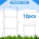 Therwen 12 Pcs H Stake for Yard Sign 24'' x 10'' Metal Heavy Duty H Frame Lawn Wire Stake Metal Sign Holder Bulk for 250 Anniversary USA 4mm 5mm Corrugated Signs Board Guidepost Yard Garden Decor