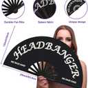 2 x Large Rave Folding Clack Handheld Fan for Men/Women Beach Vacation Essentials Hand Fan for Dance Music Festival Party, Performance, Decorations,Cool Stuff,Beach Vacation Clothes for Women