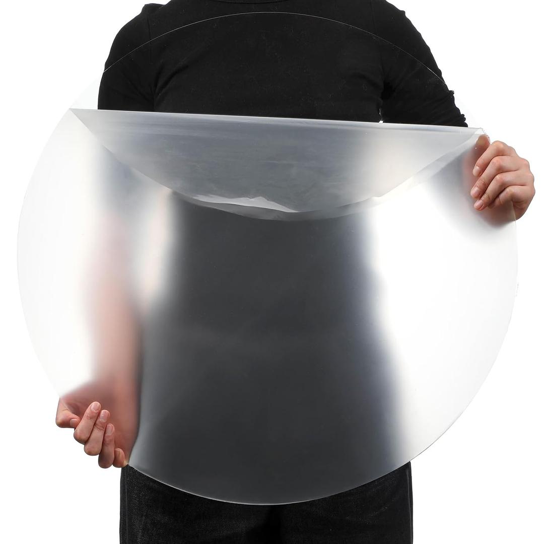 Pushglossy Large Round Acrylic Sheet Clear Acrylic Circle Board Transparent Circle Blank Plastic Disc for Table Top Backdrop DIY Cake Disks Crafts(1/4" X 24")