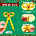 12 Pcs Gold Metal Bow Ornaments with Red Gem  3.4x5.6 Clip-On Christmas Tree Bows, Elegant Gold Bow Decorations for Wreaths, Garlands, Weddings, Parties & Home Decor