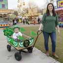 14 Pcs St Patrick Day Wagon Parade Float Decoration Kit Folding Strollers Walkers Wagon Cart Decorations Irish Green Garland Felt Hanging Cloth Fan Flag for St Patrick's Parade Party Supplies