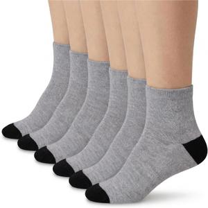 Ankle Length Anti-Slip Casual Socks for Men & Women- Stylish Comfort Fit Moisture Control- Perfect for Everyday Wear (Large, Grey (6 Pairs))