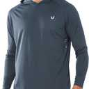 NORTHYARD Men's UPF 50+ Rash Guard Hoodie Long Sleeve Sun Protection Shirt Fishing Swim Beach Hiking Quick Dry Lightweight (Black, XXL)