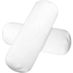 2 Packs Round Pillow Covers with Zipper, 17 x 7 Inch Cervical Neck Roll Pillow Cover Case Comfortable Neck Roll Pillow Cover Neck Roll Pillowcase Cervical Pillow Cover for House Home(White)