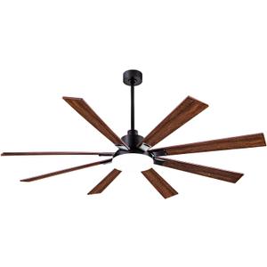 72 Inch Ceiling Fans with Lights, Ceiling Fan with Remote and Wall Switch, 6 Speed Reversible Quiet DC Motor, 3 CCT, Dual Finish 8 Blades,Indoor/Outdoor Brown Modern Ceiling Fans for Living Room Patio