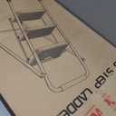 HBTower Step Ladder, Folding Step Stool with Wide Anti-Slip Pedal, Sturdy Steel Ladder, Convenient Handrail, Lightweight, Portable Steel Step Stool