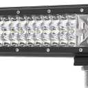 New 16 Inch 216W Tri Row Offroad High Power Chips LED Light Bar Driving Work Lights for FJ Cruiser Off-Road 4WD 4x4 Tractor Pickup Truck Boat Military Marine UTV Headlight (White)